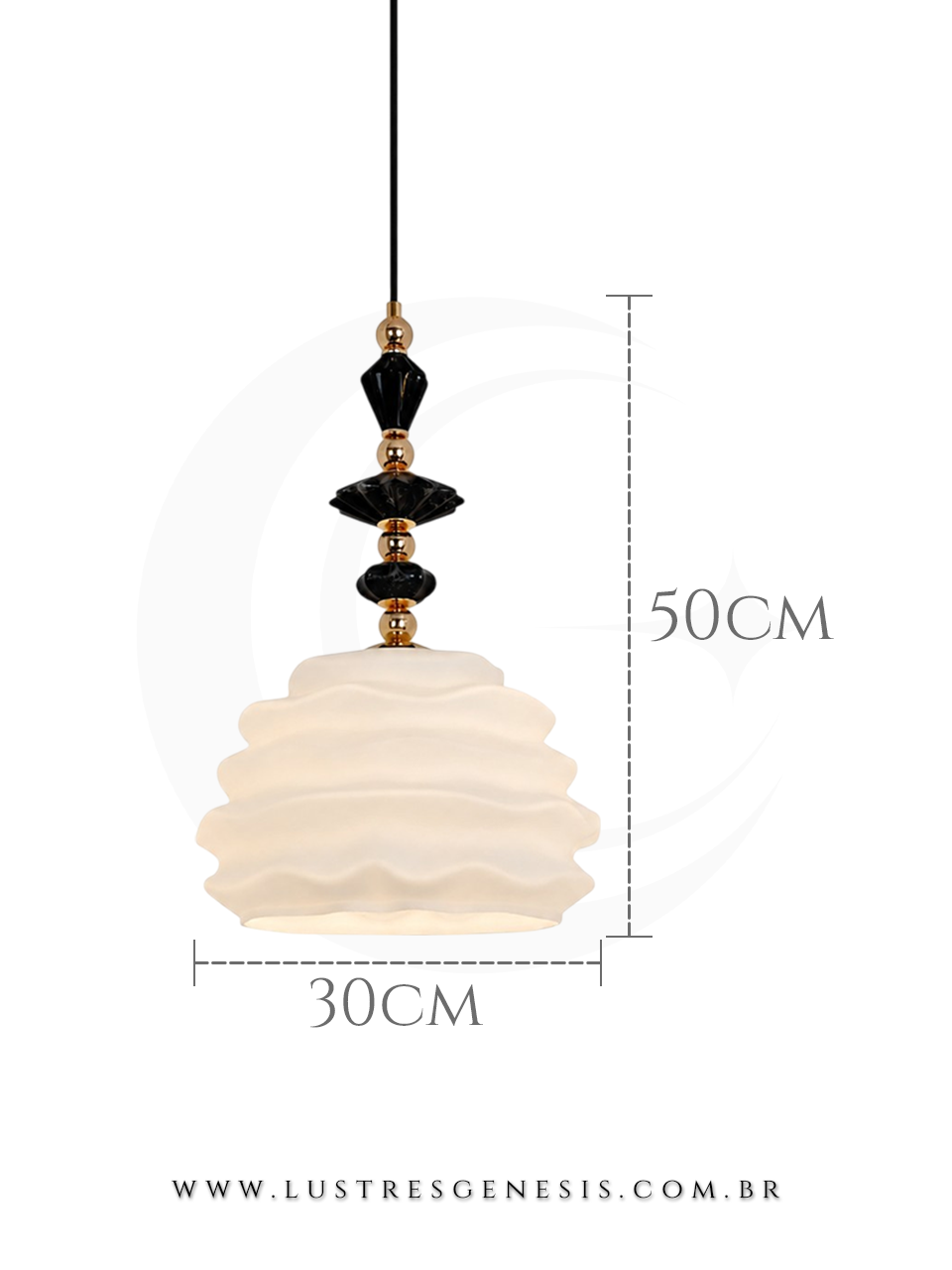 Pendente Escandinava Dourado com Cer&acirc;mica Para Quarto, Bancada Gourmet e Cabeceira de Cama